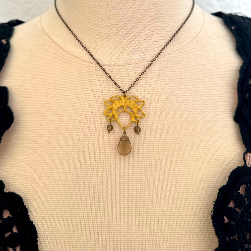 Free People Bohemian Wrapped Crystal Pendant